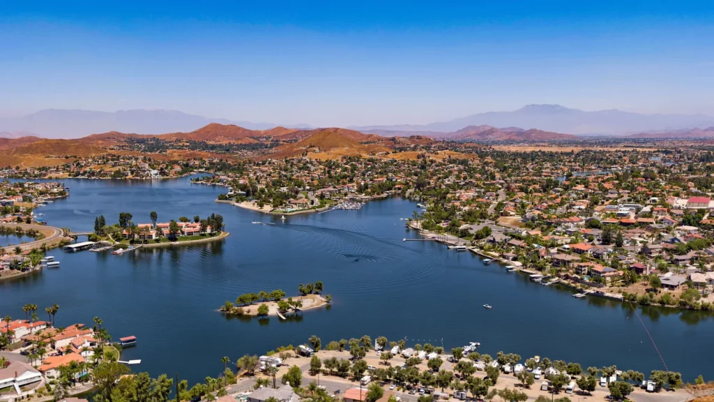 Aerial view of Canyon Lake, California