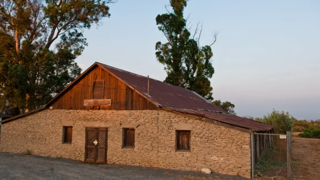 The historic Yorba-Slaughter Adobe barn in Chino