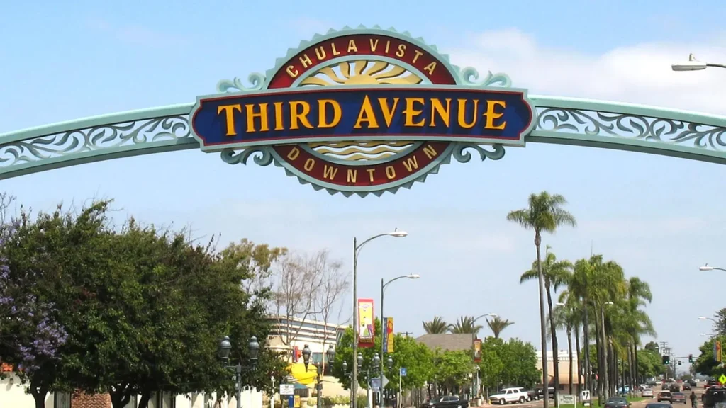 The Third Avenue arch sign over downtown Chula Vista
