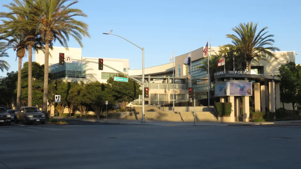 Chula Vista Police Headquarters building on Fourth Avenue in Chula Vista