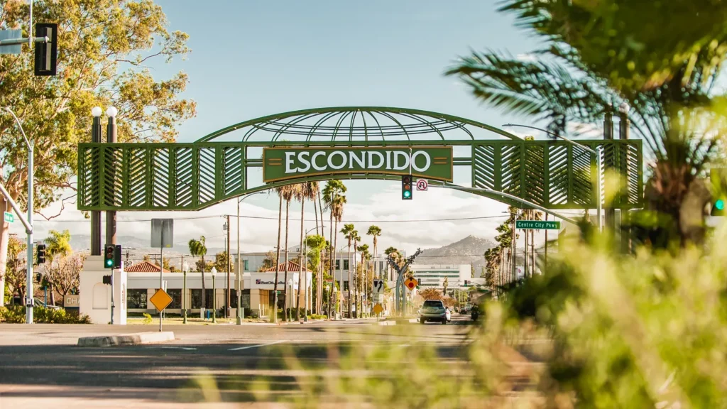 The Escondido arch over Grand Avenue in downtown Escondido