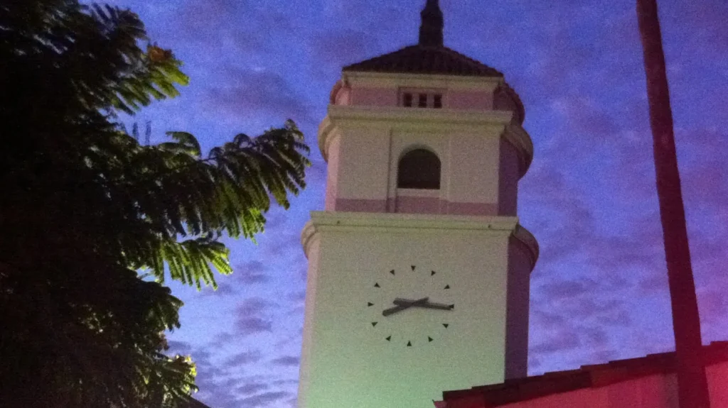 Clock tower of the Fullerton Police Department building on Commonwealth Avenue, Fullerton