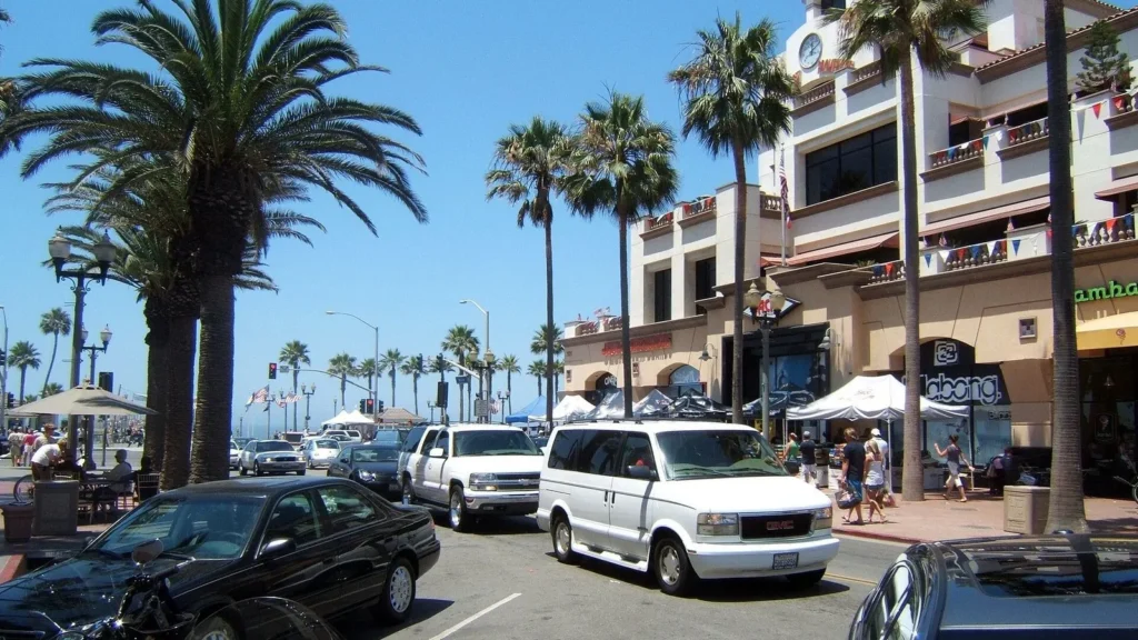 Main Street near the Huntington Beach Pier, Huntington Beach, California