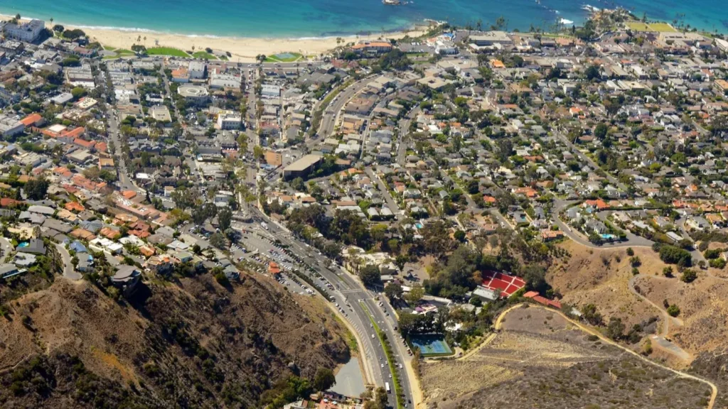 Laguna Beach coastline from above, Laguna Beach, California