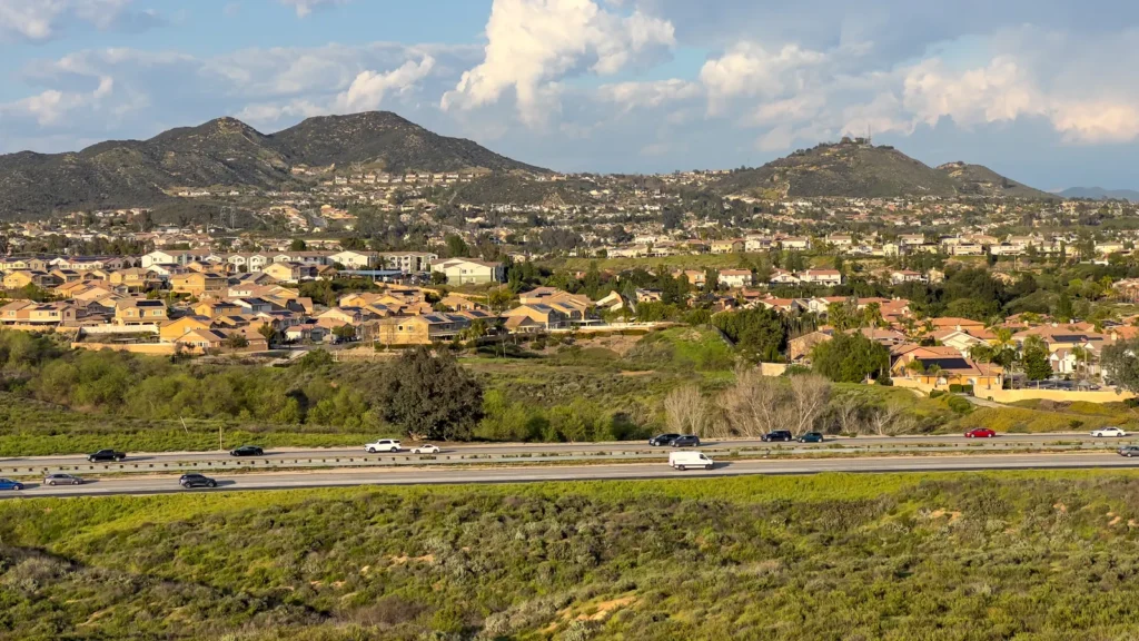 Murrieta seen across Interstate 15