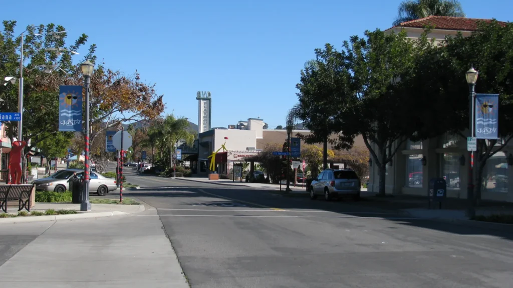 View east down Main Street in downtown Vista